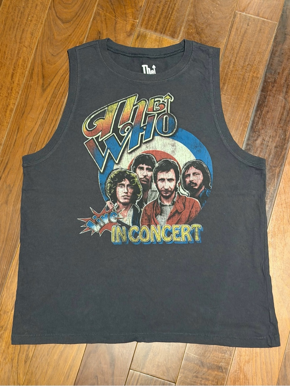 Vintage-Style Grey Graphic Muscle Tank — The Who In Concert